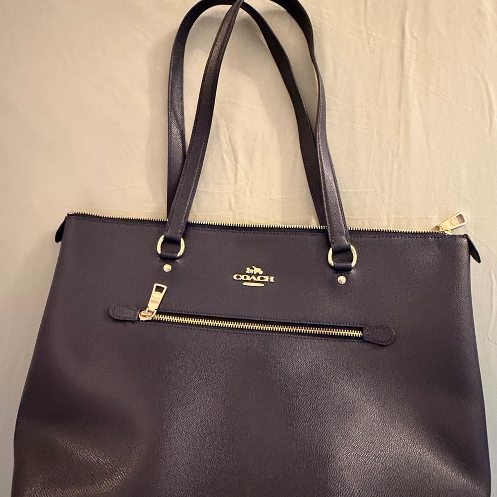 Coach Dark Blue Leather Tote